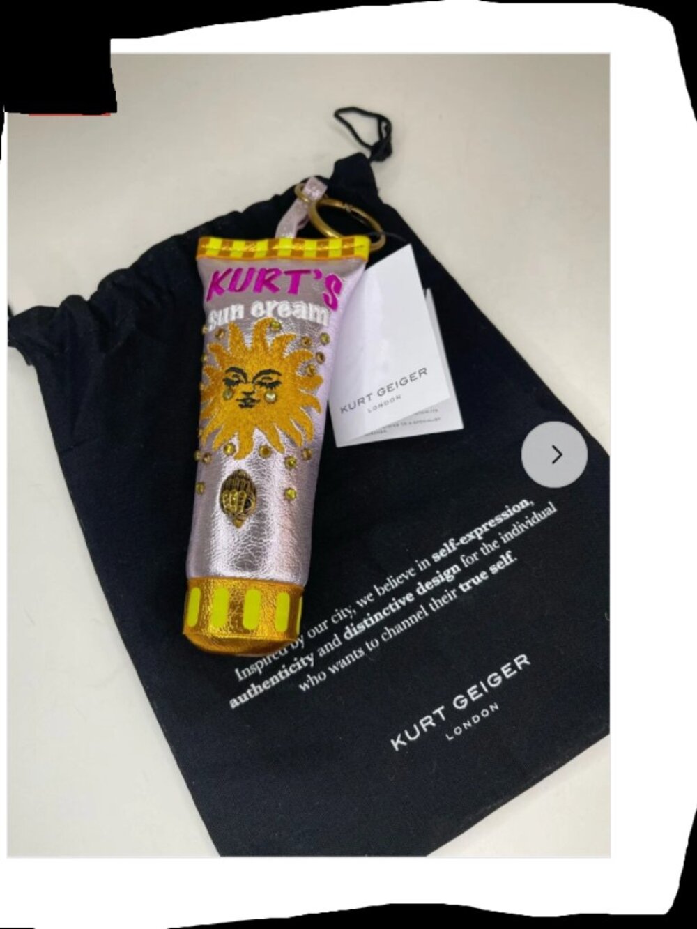 Kurt Geiger Lilac Sunscreen Charm • Rare Accessory • KG Rainbow Glam